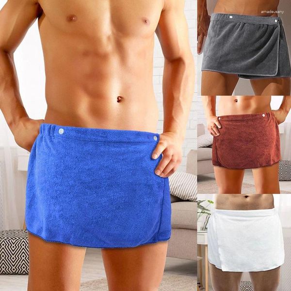 Pantaloncini da uomo Boxer da uomo Accappatoio Indossabile Asciugamano Mutande Assorbe acqua Pulsante Vita bassa Indumenti da notte Tronchi Spiaggia Costumi da bagno Bikini