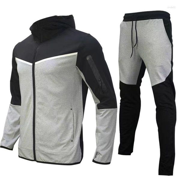 Herren-Trainingsanzüge, Herren-Sets, Herbst- und Winter-Sport-Reißverschluss-Hoodie-Anzug, Freizeit-Hosen, 2-teiliges Set