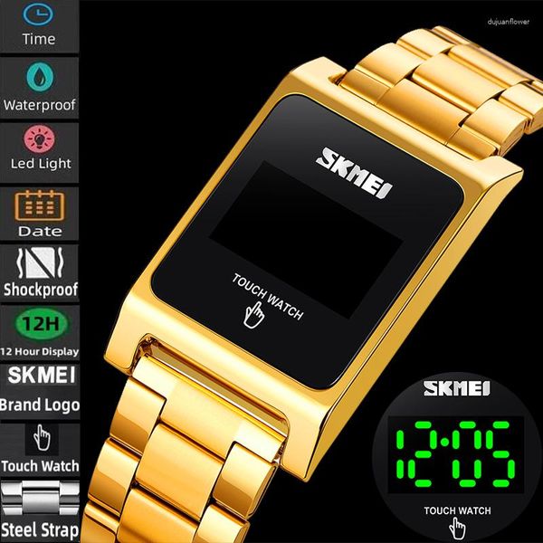 Orologi da polso Skmei Touch Display Orologio digitale da uomo Impermeabile LED Elettronico Moda Business Casual Uomo Relogio Masculino