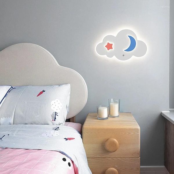 Lampade da parete Lampada a LED con ricarica senza fili Luci decorative nordiche per la camera da letto Camera dei bambini Illuminazione da comodino per interni Decorazioni per la casa Sconce