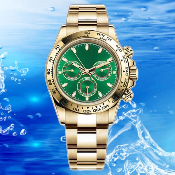 Uhr für Männer RLX Herrenuhr Automatische mechanische Montre de Luxe 40 mm Faltschließe Gold Hardlex Wasserdichte Stoppuhr luxuriöse Herrenarmbanduhr Markenuhren