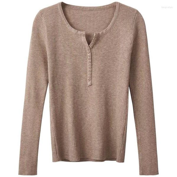 Kadın Sweaters 2023 İlkbahar/Yaz Kısa Örme Süveter İnce Fit Çok yönlü altlık HARDIGAN