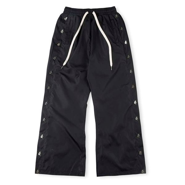 Pantaloni della tuta High Street Pantaloni da uomo Pantaloni da jogging con bottoni laterali Pantaloni da strada con coulisse Pantaloni hip-hop di qualità superiore