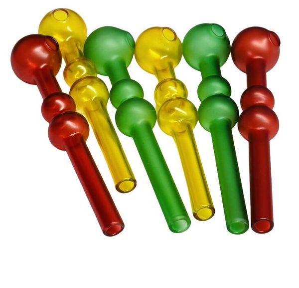 Tubo de queimador de óleo de vidro pirex de 13cm, tubo de queimador de óleo de erva seca colorido, tubos de mão de água, acessórios para fumar, tubo de vidro