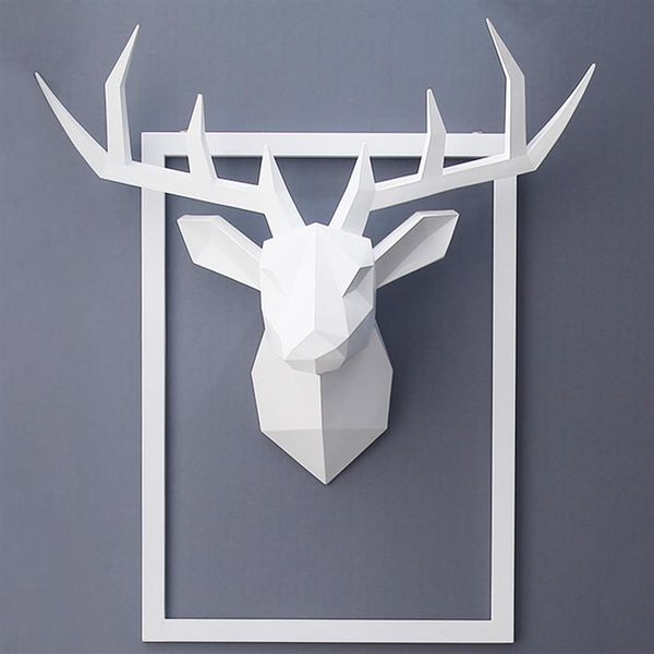 3D Tierkopf Wandbehang Dekoration Tierfigur Wohnzimmer Wanddekoration Dekorative Hirschskulptur Home Interior Dekoration 2250P