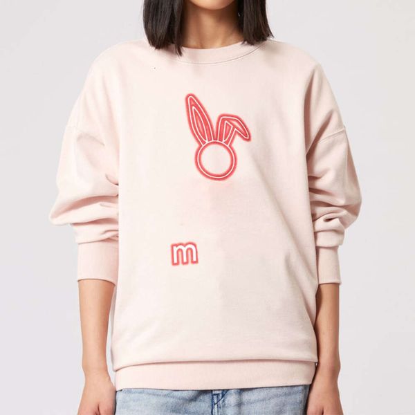 23 Isabel Marants пуловер с принтом кролика и круглым вырезом, женский повседневный свитер с длинными рукавами