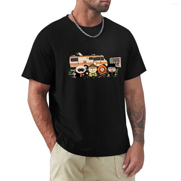 Erkek Polos Kırma Parkı T-Shirt Büyük boy tişörtler Kawaii Giysileri Kısa Spor Fan Tişörtleri Erkekler Büyük ve Uzun