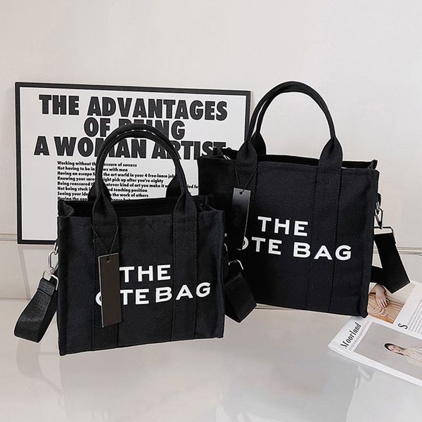 Большая сумка Дизайнерская сумка через плечо женская сумка подмышки сумка черный холст классический бежевый плечевой ремень Большая вместимость для покупок на открытом воздухе
