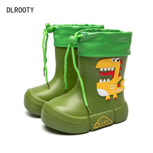 Botas de chuva dos desenhos animados bonito dinossauro panda crianças sapatos de chuva para meninos meninas impermeável eva borracha antiderrapante criança crianças botas de chuva 230912