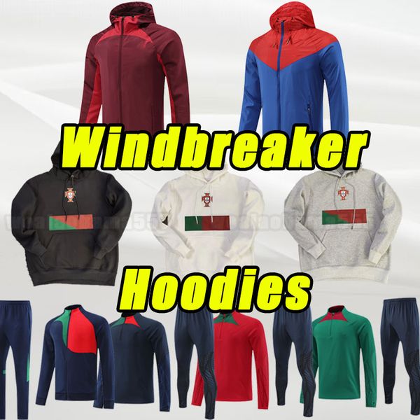 2022 23 Portugiesisches Fußballtrikot RONALDO JOAO FELIX Fußballtrikot BERNARDO-Sets Camisa de Futebol Langarm-Trainingsset Windjacke Trainingsanzug Hoodies Jacke