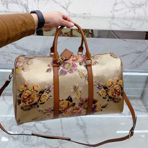 Duffle bag saco de viagem vintage bagagem designer sacos mulheres bolsas de alta qualidade senhoras moda grande capacidade flor lagages hand259j