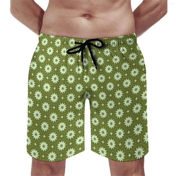 Pantaloncini da uomo Board Ditsy Floral Fashion Costume da bagno Fiori bianchi Uomo Comodo Sport Fitness Pantaloni corti da spiaggia di alta qualità