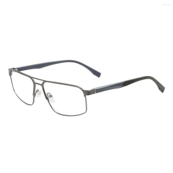 Montature per occhiali da sole da uomo con montatura per occhiali in metallo a doppio ponte per lenti da vista
