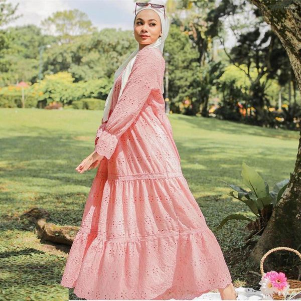 Abbigliamento etnico Abaya Mulsim Abito da donna Allentato Casual Ramadan Preghiera Manica lunga Hijab Abito Abiti africani Islam Malese Modesto Oufits