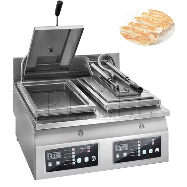 Otomatik kızarmış gyoza ocak hamurlu tava elektrikli kızarmış fritöz ızgara kızartma pişirme pişirme pişirme makineleri