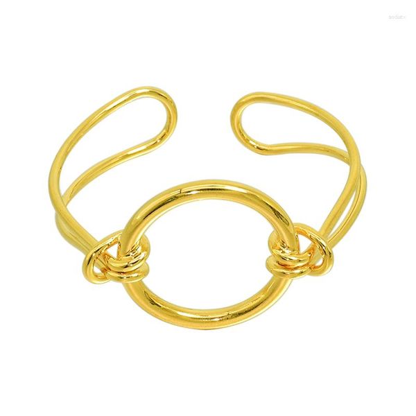 Pulseira de cobre pulseiras para mulheres luxo moda redonda designer charme acessórios de jóias africanas banhado a ouro presente de natal