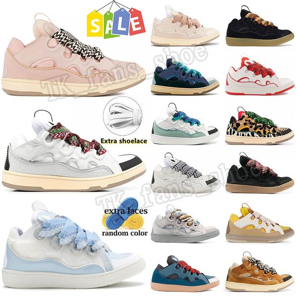 Scarpe casual stile designer in rete intrecciata Scarpe stringate sneaker in rilievo Sneakers Curb in pelle da uomo in pelle di vitello nappa lavins Scarpe con plateau in gomma scarpe sportive