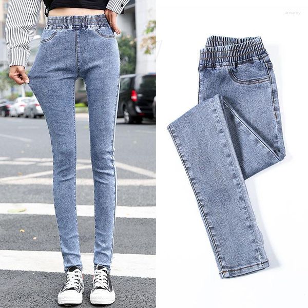 Jeans femininos denim clássico 4 temporada mulheres cintura alta vintage mãe estilo lápis qualidade calças cowboy