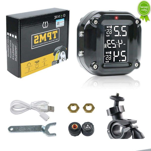 Sensores de pressão dos pneus da motocicleta do carro moto tmps sistema monitoramento 2 roda pneu sensor externo para moto bicicleta entrega gota dh4jh