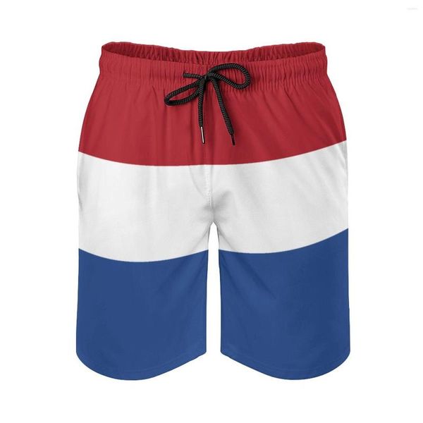 Herren-Shorts, Flagge der Niederlande, Anime-Strand, Vintage, verstellbarer Kordelzug, atmungsaktiv, schnell trocknend, Strandshorts, Sport, locker, elastisch, mal