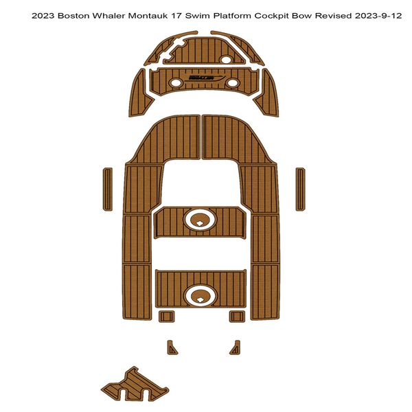 2023 Boston Whaler Montauk 17 Schwimmplattform Cockpit Mattenboot Eva Teakbodenpolster