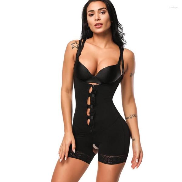 Damen Shapers Abnehmen Ganzkörper Shaper Shapewear Bodys Frauen Dessous Taille Trainer Unterwäsche Reißverschluss Haken Bodysuit Spitze