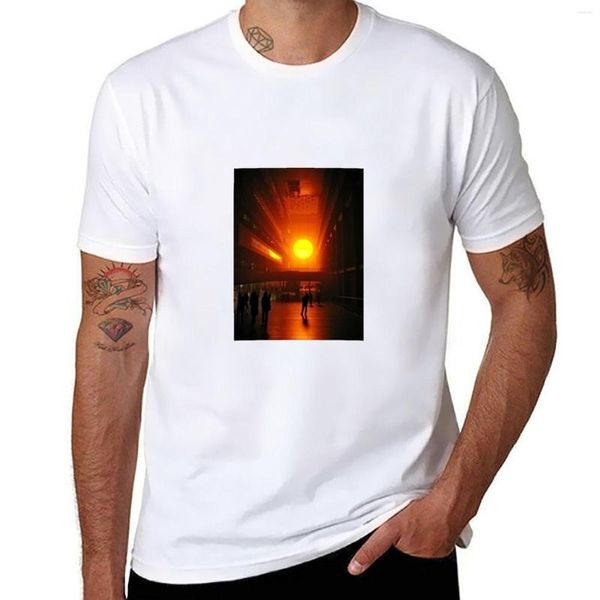 Polos masculinos Olafur Eliasson's Setting Sun T-Shirt Roupas Fofas Camiseta Preta Camisas Lisas Homens