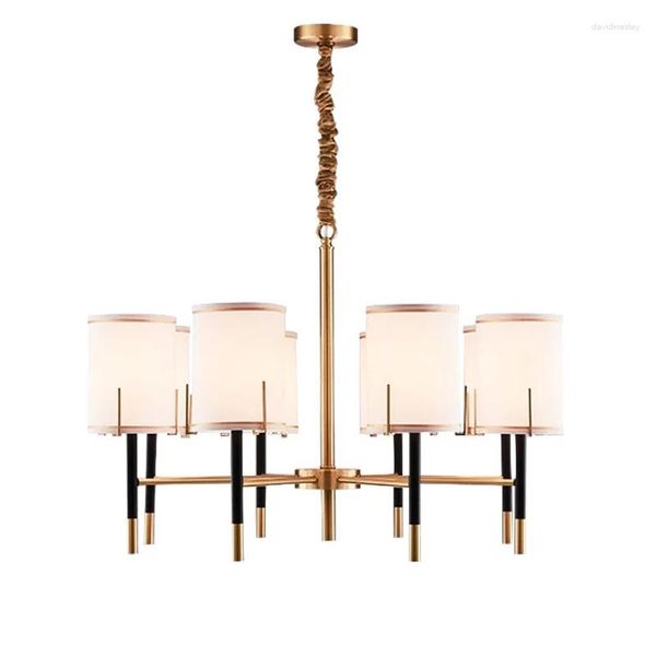 Pendelleuchten American All Copper Kronleuchter Licht Luxus postmodernen chinesischen Stil Mode einfache Wohnzimmer Schlafzimmer Esszimmer Studie