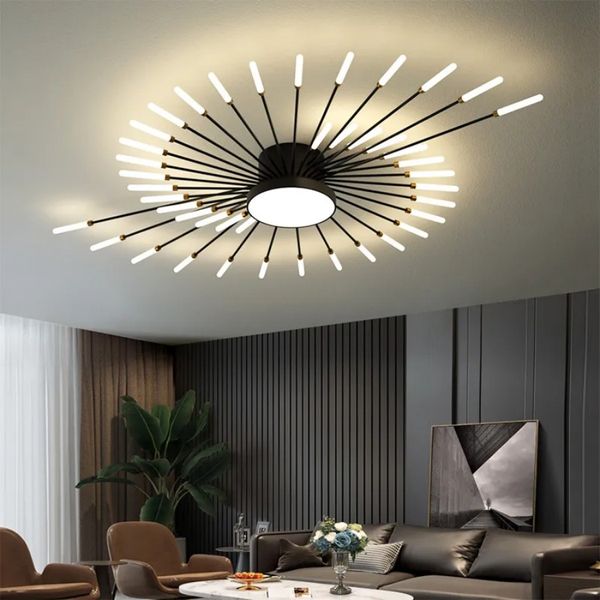 2023 Lâmpada de lustre de teto LED moderno para sala de jantar nórdica, salão criativo, salão de pendura de teto leve lâmpada