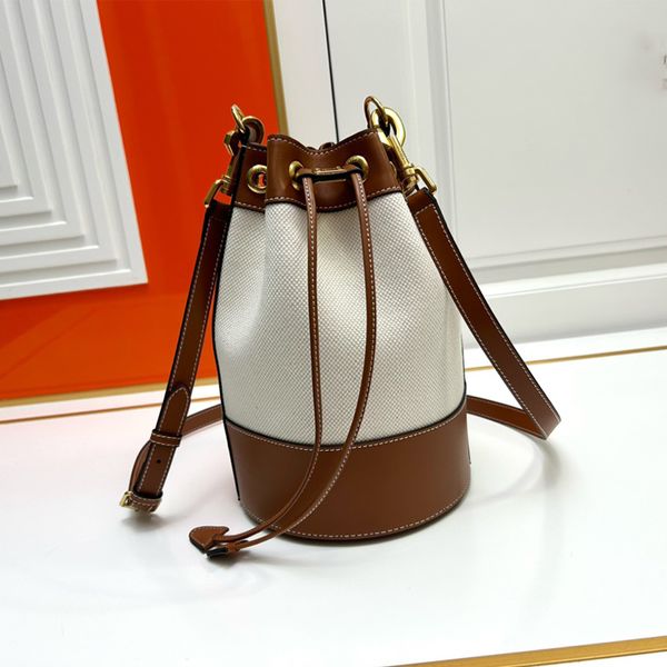 Alta qualidade mini balde saco superior designer de luxo crossbody bolsa ombro moda feminina bolsa de couro de linho atacado