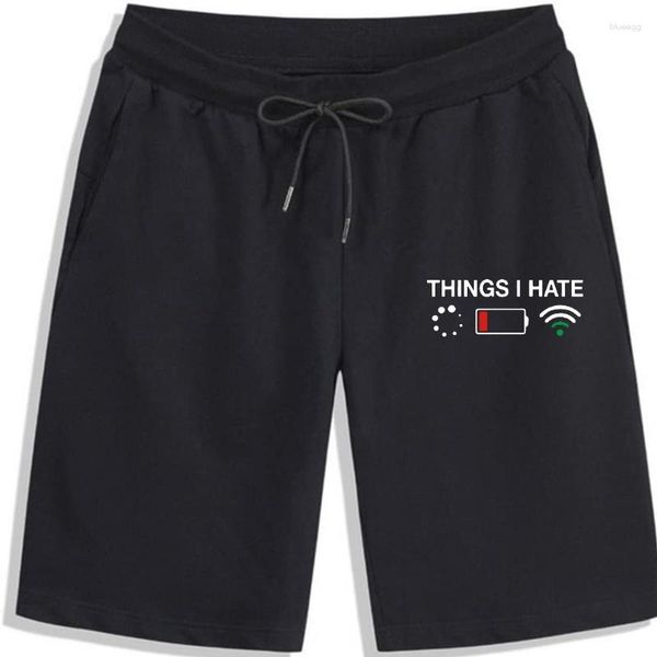 Shorts masculinos algodão engraçado ginásio mulheres coisas que eu odeio programador roupa gamer camisas mulheres harajuku manga kawaii roupas de menina