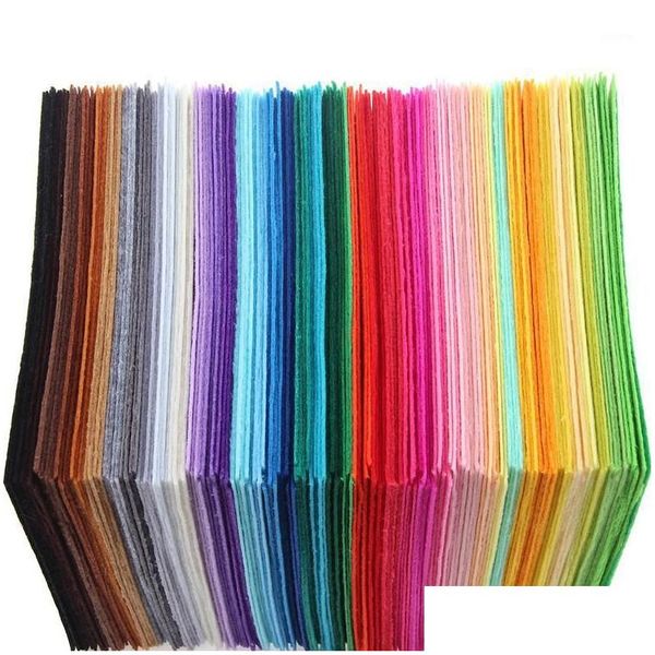 Chegada de tecido 40pcs 15x15cm não tecido feltro 1mm espessura poliéster pano feltro diy pacote para costura bonecas artesanato1 gota entrega ap ot4wz