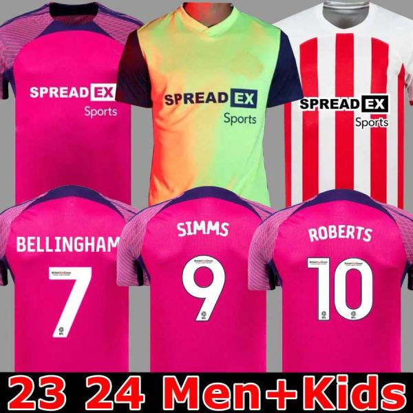 SUNDERLAND 23/24 Heim-Auswärts-Fußballtrikots STEWART SIMMS ROBERTS AMAD CLARKE DAJAKU EMBLETON EVANS O'NIEN 2023 2024 Fußballtrikot PRITCHARD Herren-Kindertrikot-Trikots