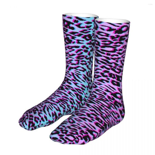 Herrensocken Happy Funny Male Herren Damen Harajuku Neon Leopard Sportstrümpfe Frühling Sommer Herbst Winter