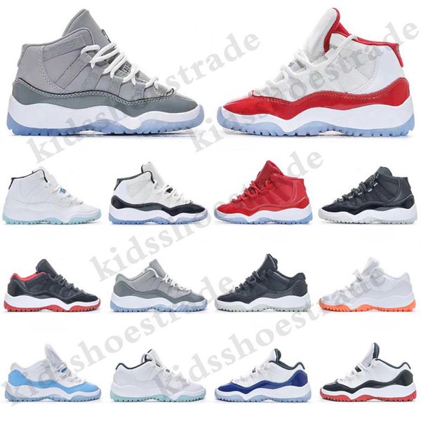 Designer-Kinder-Basketball-Kinderschuhe Baby Low 11 11s XI Cherry Bred Cool Grey Concord Unc Win Like für Kleinkind-Turnschuhe fashion2597