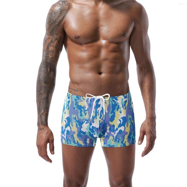 Shorts masculinos Placa de roupas de banho masculina Sexy Cantura baixa Lace Triangular Impressão embaraço Swimming Spring Spring