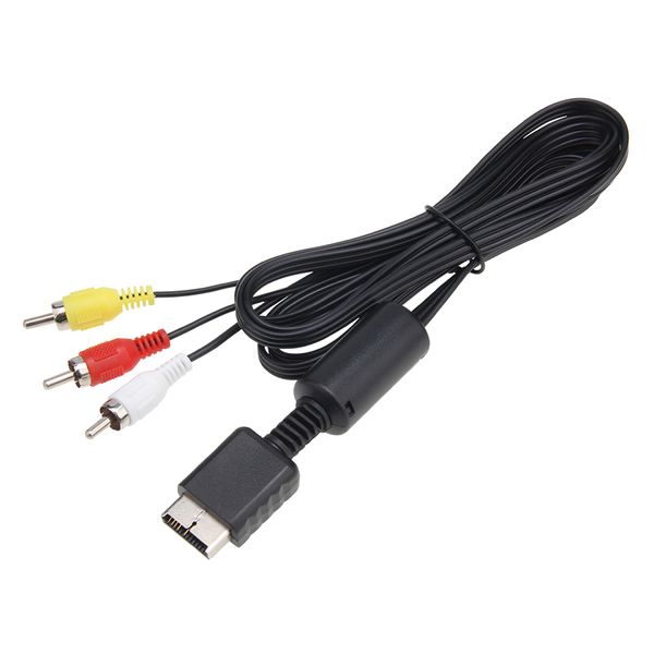 Cavo audio video AV da 1,8 m Cavo a 3 cavi TV RCA per Sony Per cavi A/V per console PlayStation PS2 PS3