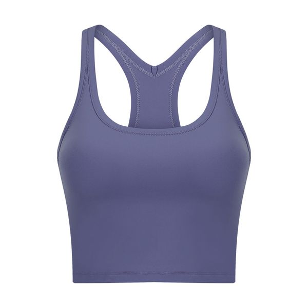 LU Mulheres Regatas para Yoga Sutiã Treinamento Camisas de Fitness Sexy Colete Secagem Rápida Respirável Ginásio Top Curto T Slim fit Roupa íntima esportiva à prova de choque