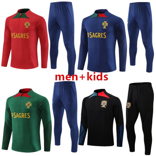 23 24 Portugals Joao Felix Soccer Jerseys Treining Suit Ruben Neves Bruno Ronaldo Fernandes Portugieser 23/24 Portugals Tracksuit Men Kit Sets