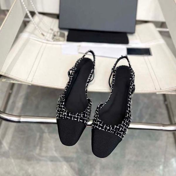 Scarpe eleganti Sandali firmati Pantofole da donna Tacco alto colorato Baotou Fondo piatto Piccole scarpe in pelle Fiocco moda Versatile