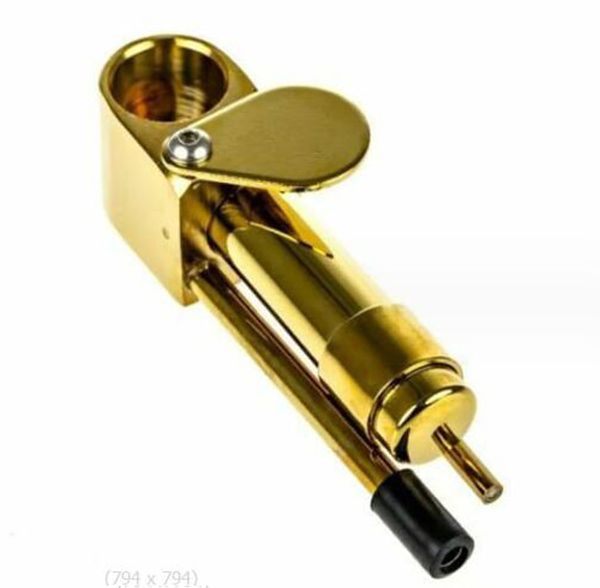 Металлическая курительная трубка 84 мм, Золотая латунь, мини-трубки, портативная съемная водопроводная трубка для курения табака, сухая травяная трубка, аксессуары для курения, новый инструмент