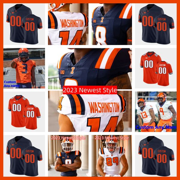 2023 Nuovo stile Fighting Illini Football Jersey Jartavius Martin 30 Sydney Brown 31 Devon Witherspoon Illinois Maglie Custom Ed Mens Youth