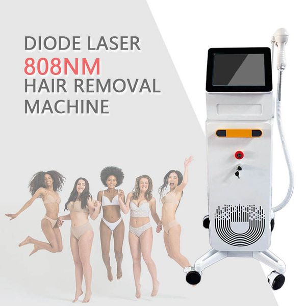 Усовершенствованный диодный лазер 808, машина для удаления волос, безболезненная депиляция, 10 полосок, ручки, омоложение кожи, салон красоты, многоязычный вариант