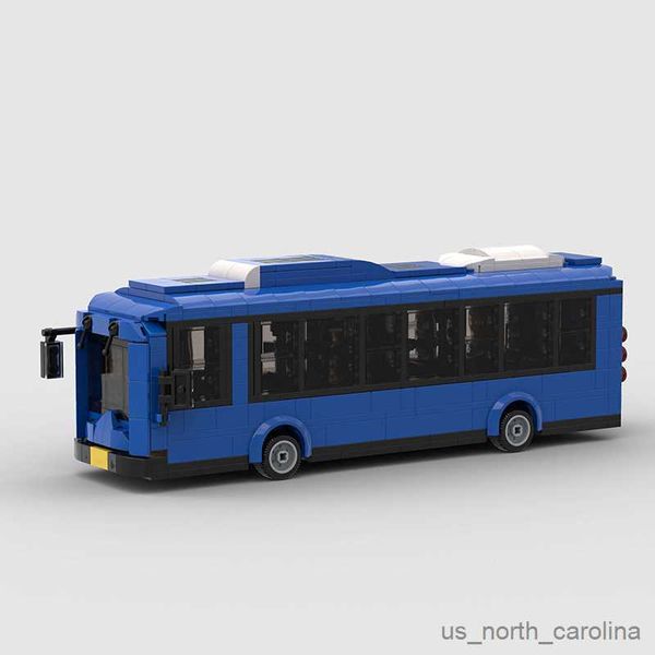 Blocos de ônibus cidade tráfego carro blocos de construção pública técnica automóvel dupla construção educacional brinquedos crianças r230913