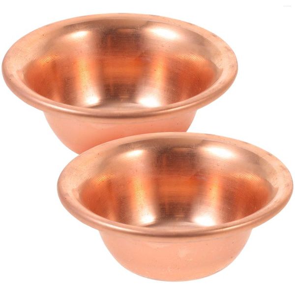 Conjuntos de louça 2 pcs retro decoração oferecendo copo para tigela delicado sacrifício vintage ofertas decorativas altar de cobre adoração casa