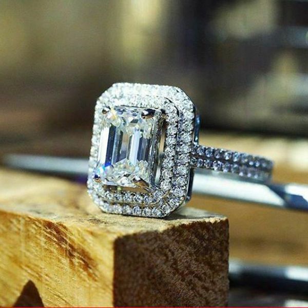 Винтажное кольцо на палец AAAAA с цирконом из стерлингового серебра 925 пробы, вечерние обручальные кольца для женщин и мужчин, обещание, рок, ювелирное изделие, подарок
