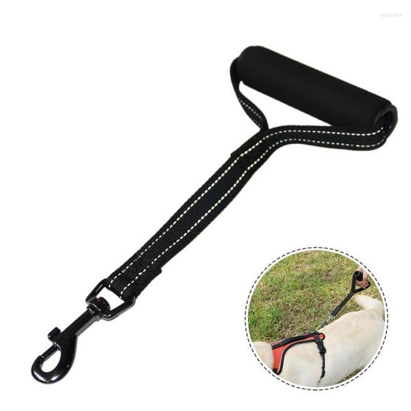 Collares para perros Correa corta de nailon para perros medianos y grandes, cuerda reflectante, cables de entrenamiento para caminar con Control rápido y mango suave