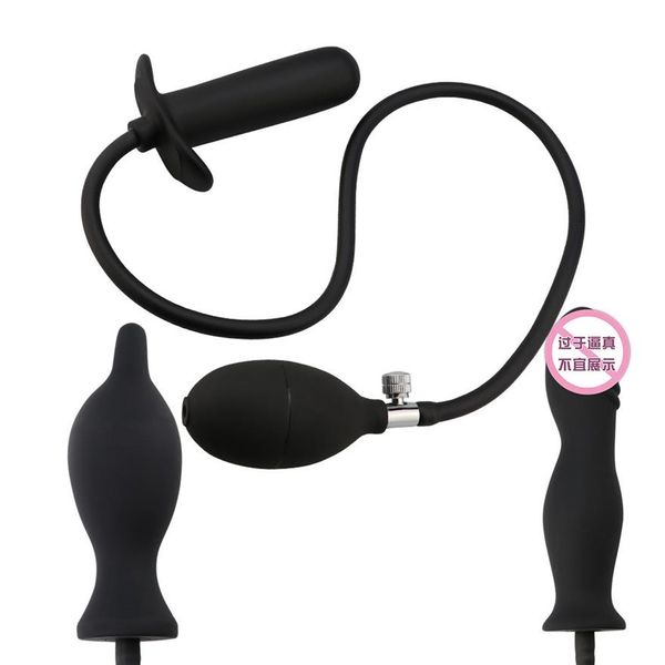 Silicone com bomba inflável produtos adultos dilatador anal brinquedos sexuais para mulheres homens expansível butt plug massager237l