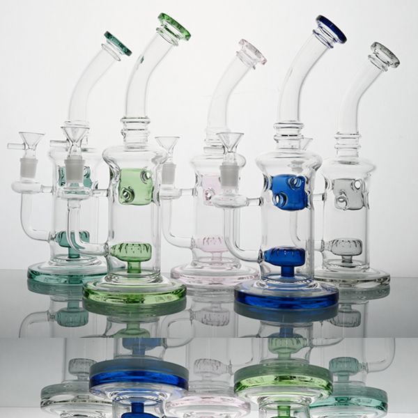 Commercio all'ingrosso 5 colori creativi fumo vetro rosa vetro bong pipa narghilè tubi acqua bong in vetro olio dab rig doppio riciclatore