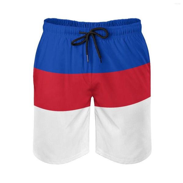 Shorts masculinos Bandeira de Sorbs Anime BeachNovelty Cordão ajustável respirável de secagem rápida Praia Shortsrunning solto elástico havaiano calças
